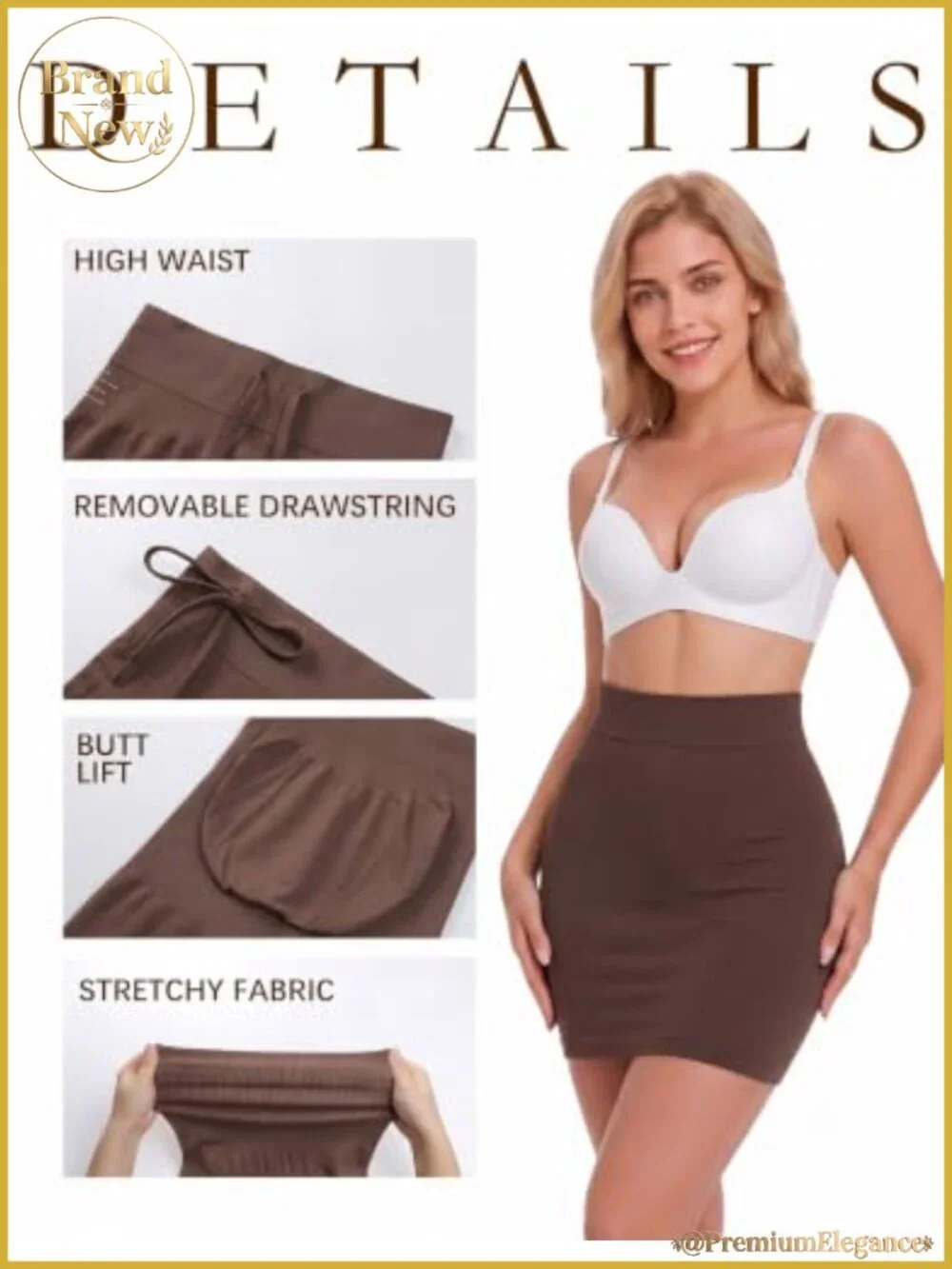 Half Slip for Women Under Dress Above Knee Non Cling Shapewear Slip Skirt